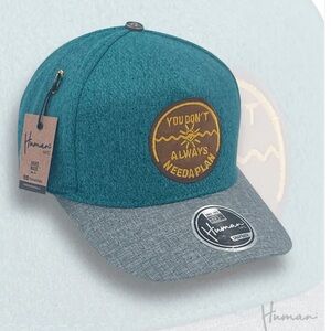 Teal and Gray Cap with Patch